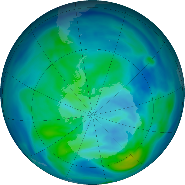 Antarctic ozone map for 23 March 2006